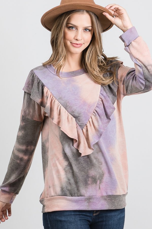 TIE DYE PRINT PLUS TOP HMET5110-15