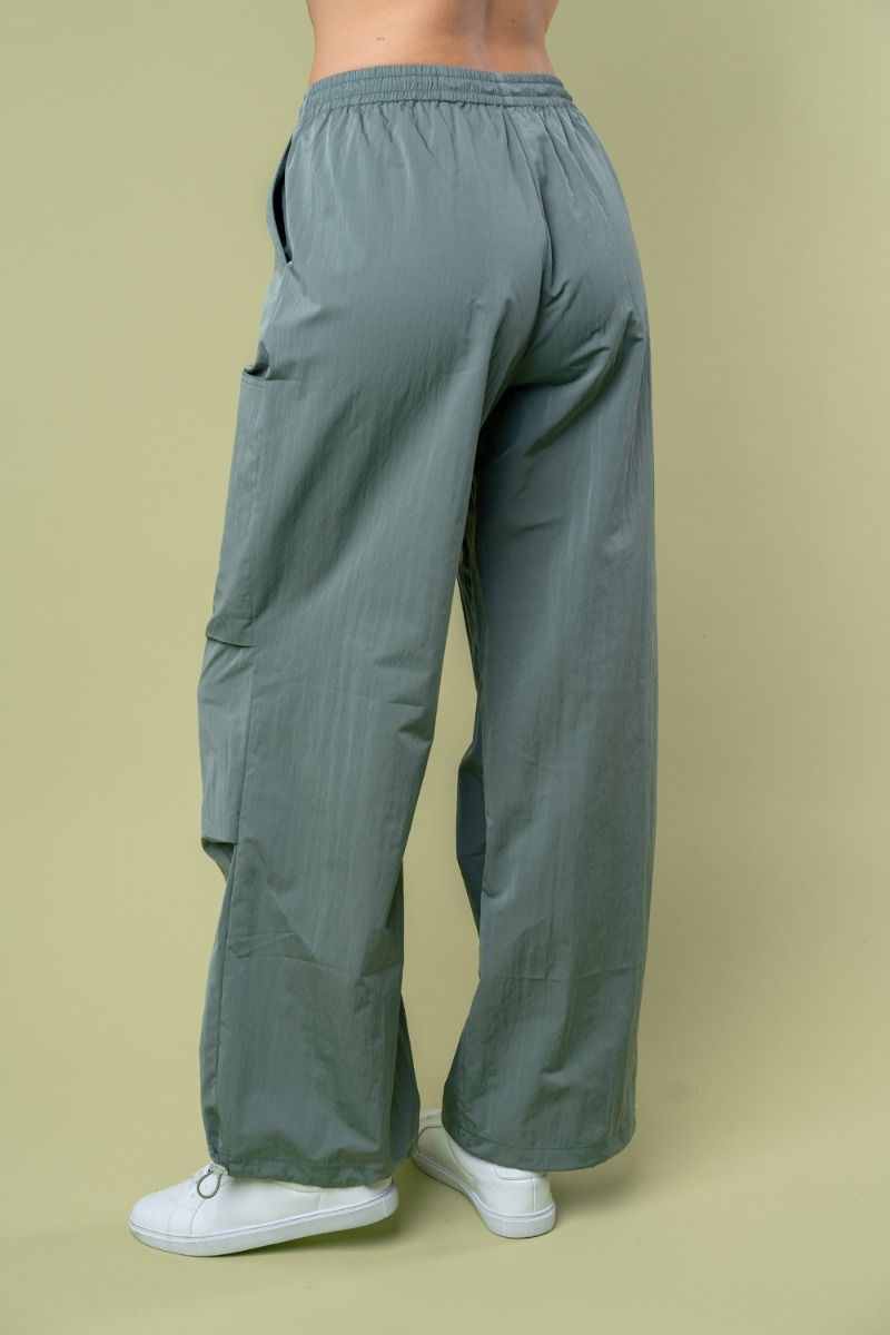 HIGH WAISTED SOLID WINDBREAKER JOGGER