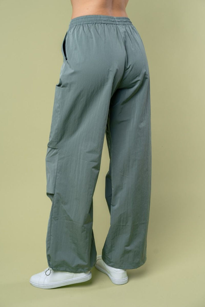 HIGH WAISTED SOLID WINDBREAKER JOGGER