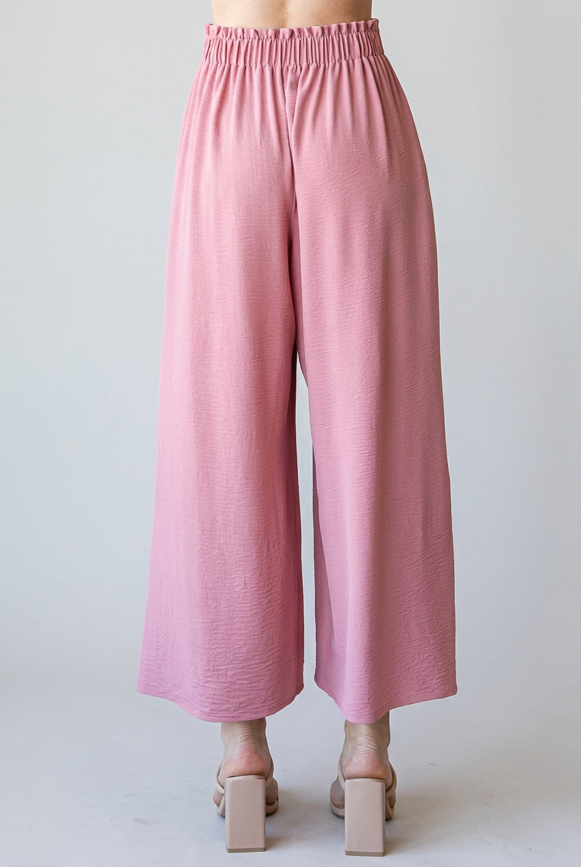 PLUS SIZE SOLID CASUAL PANTS WITH PAPERBAG WAISTBAND-HMEP6772-10