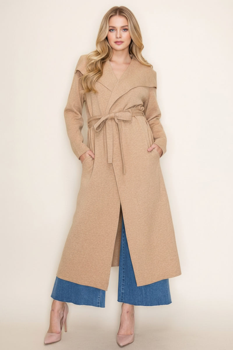 SOLID KNIT JACKET WITH OPEN FRONT-WBT10919