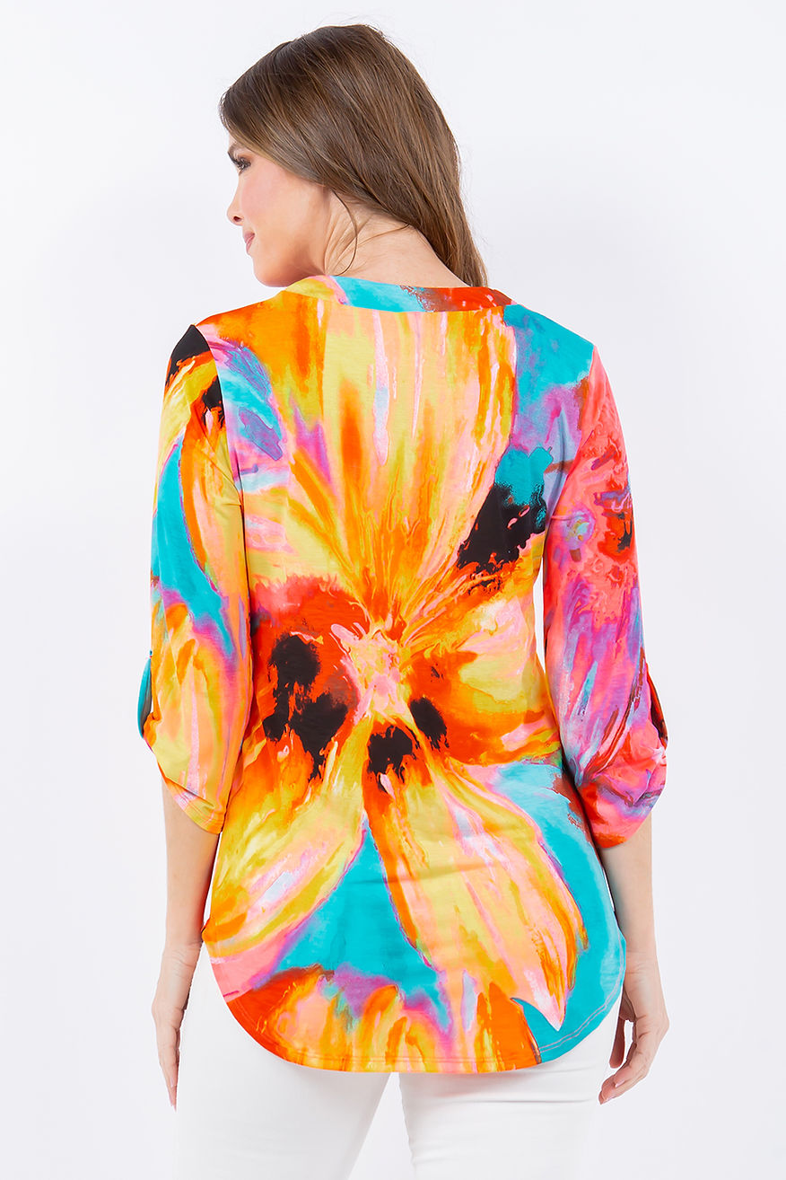 PLUS SIZE V NECK TUNIC TOP-SHB5707