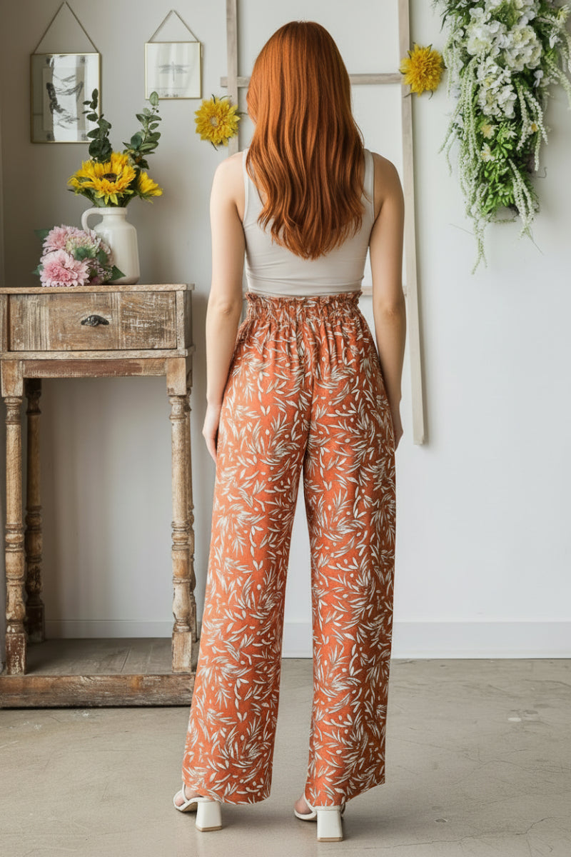 GEOMETRIC PRINT CASUAL PANTS-HMEP6700