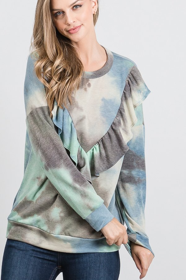 TIE DYE PRINT TOP HMET5110-15