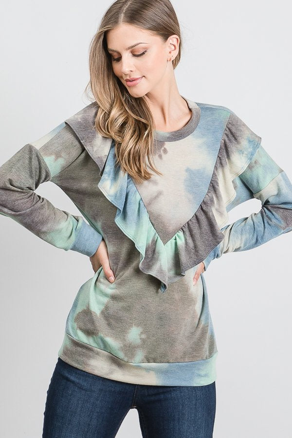 TIE DYE PRINT PLUS TOP HMET5110-15