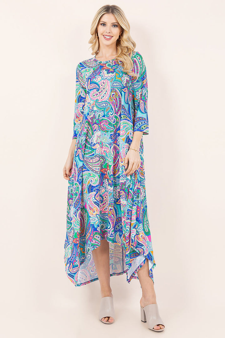 A-LINE MODEST PLUS SIZE DRESS WITH SIDE POKTES-SHVL5809