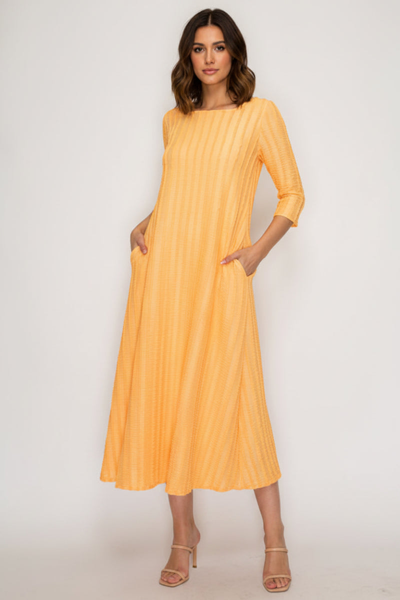 A-LINE SQUARE NECK MIDI DRESS SHVL5944-A