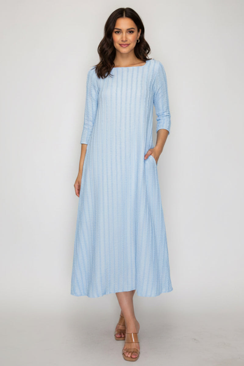 A-LINE SQUARE NECK MIDI DRESS SHVL5944-A