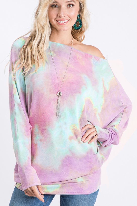 TIE DYE PRINT TOP HMST1371-51
