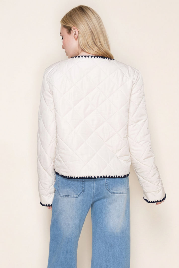 PLUS SIZE BUTTON DOWN LONG SLEEVE JACKET WB11160P
