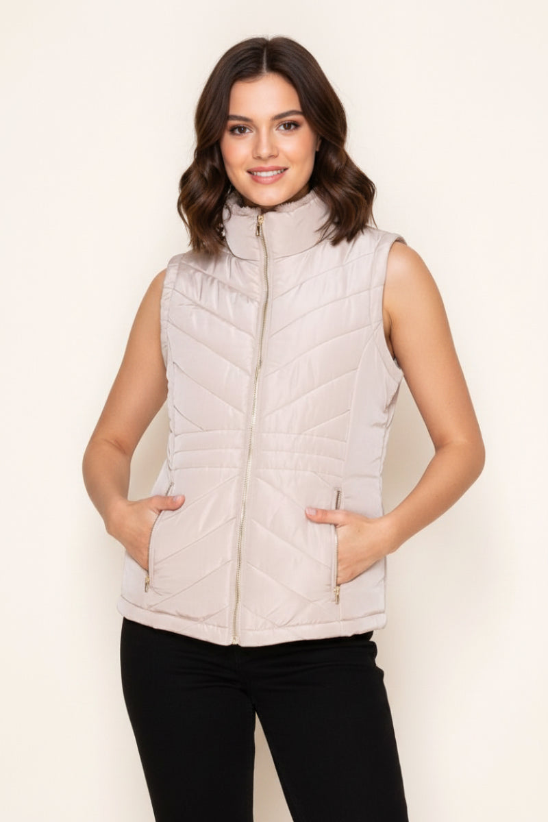 SLEEVELESS VEST WITH ZIP-UP-WBT11161XL