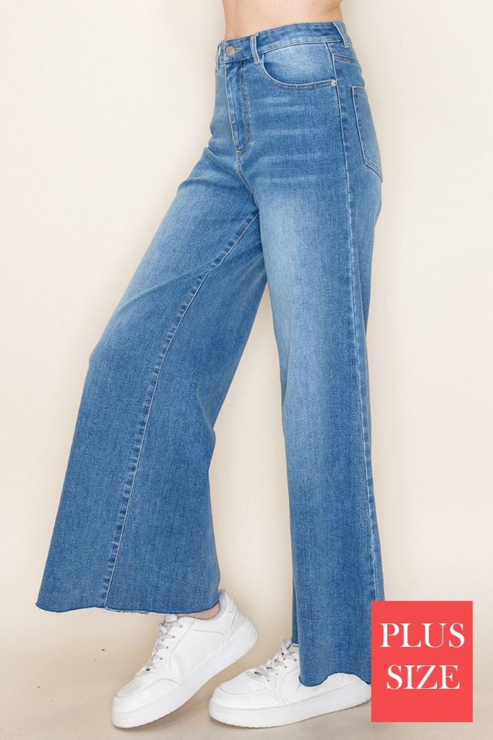 PLUS SIZE HIGH WAISTED DENIM JEANS WBP80242XL