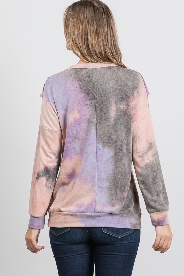 TIE DYE PRINT PLUS TOP HMET5110-15