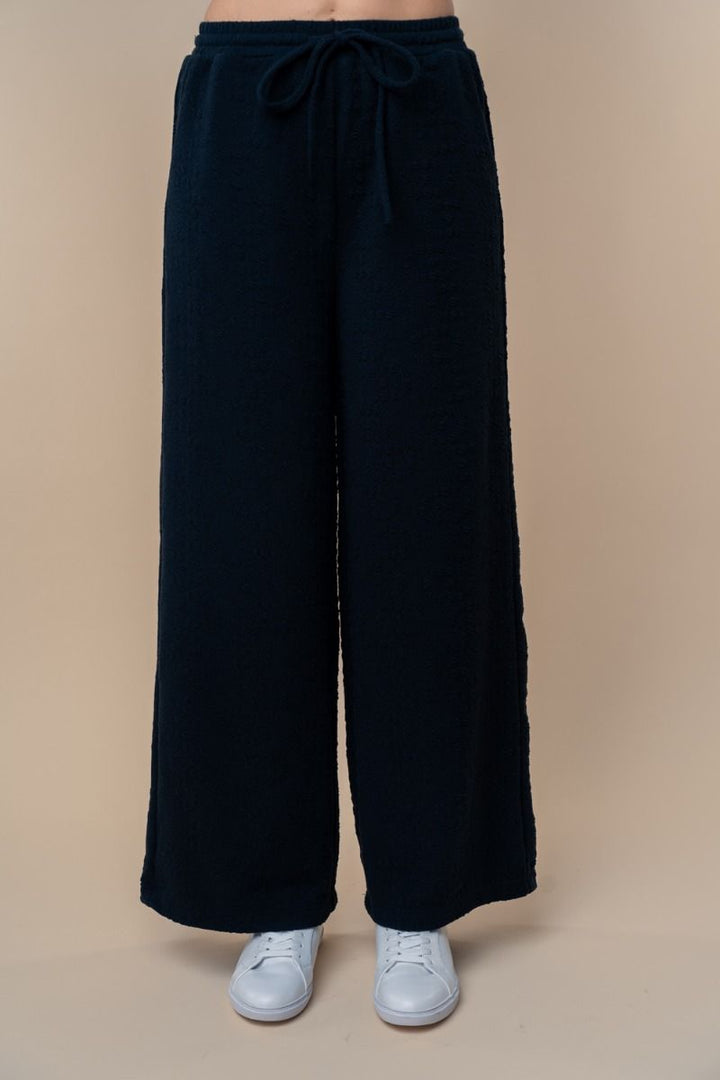 HIGH WAISTED SOLID PANTSWITH ELASTIC WAIST