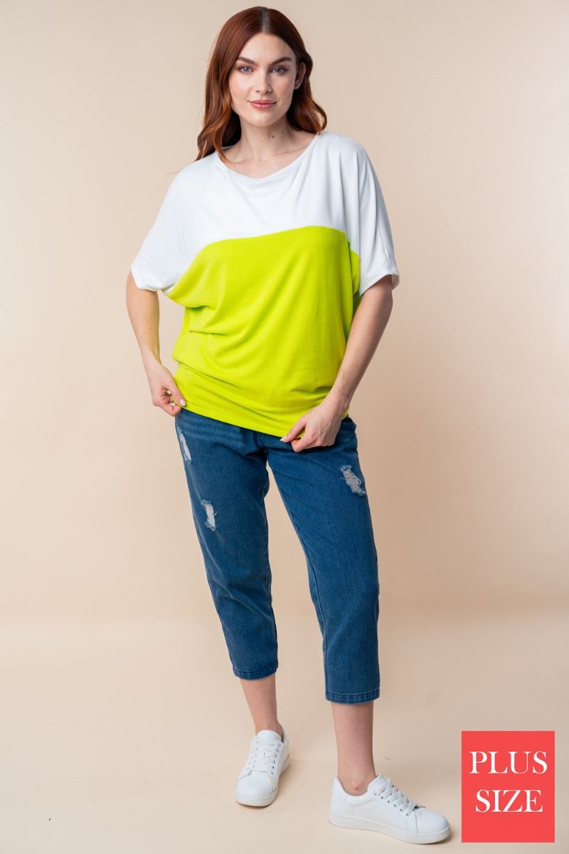 HIGH WAISTED SOLID PLUS SIZE DENIM CAPRI PANTS