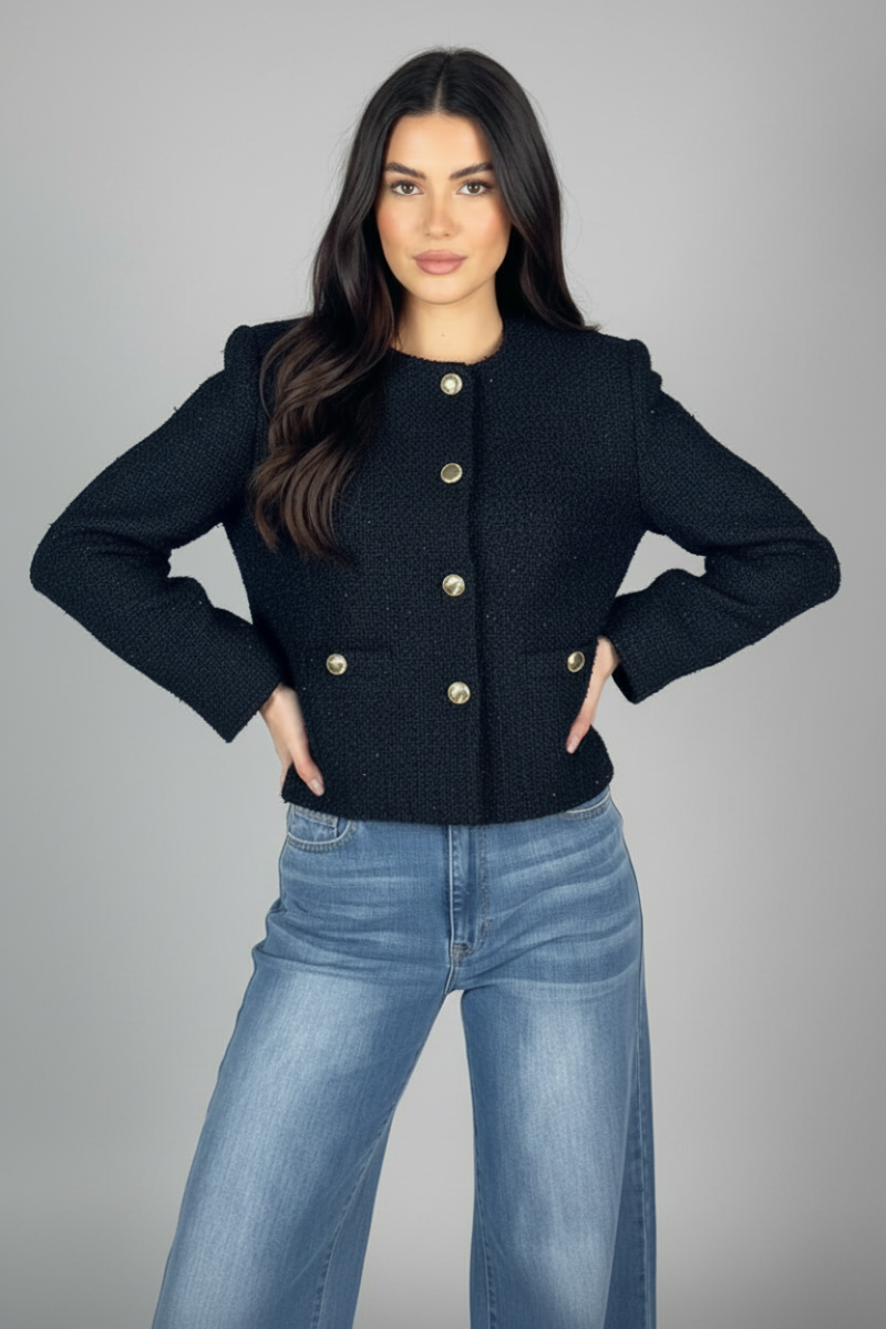 LONG SLEEVE BUTTON DOWN JACKET-WBT11007XL
