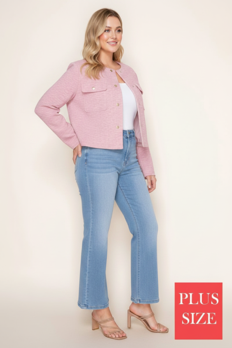 PLUS SIZE BUTTON DOWN JACKET