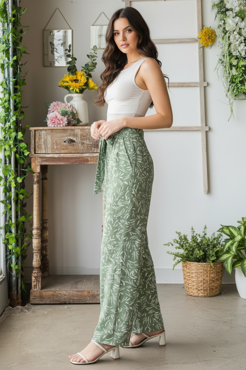 GEOMETRIC PRINT CASUAL PANTS-HMEP6700