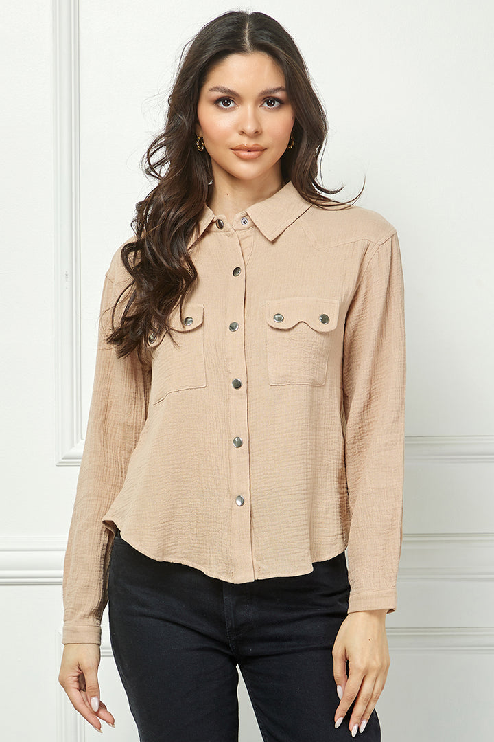 LONG SLEEVE BUTTON DOWN BLOUSE