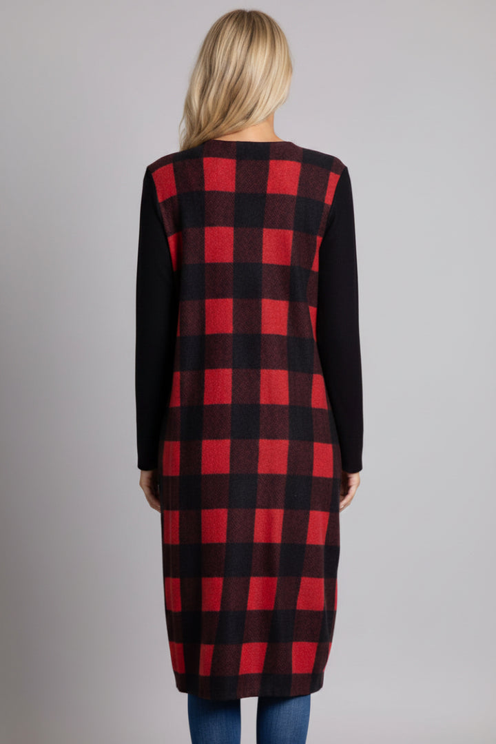 OFF WHITE OPEN FRONT PATCH POCKET LONG CARDIGAN SG21022