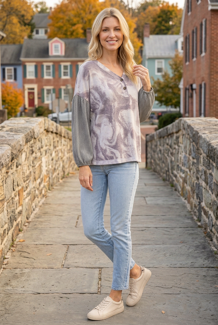Marbled top half-side lifestyle view