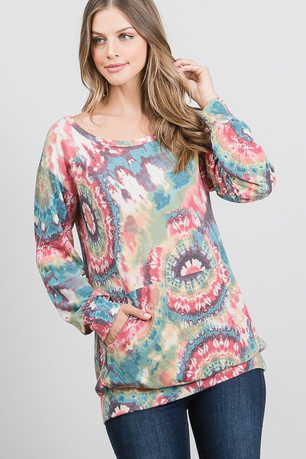MULTI COLOR PRINT TOP HMST1788-20