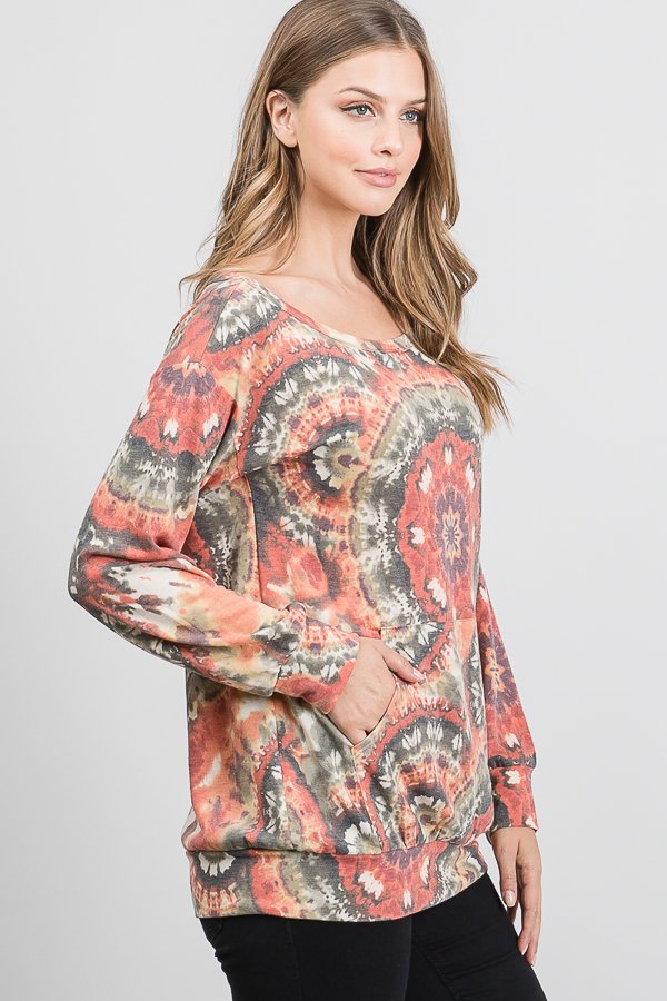 MULTI COLOR PRINT TOP HMST1788-20