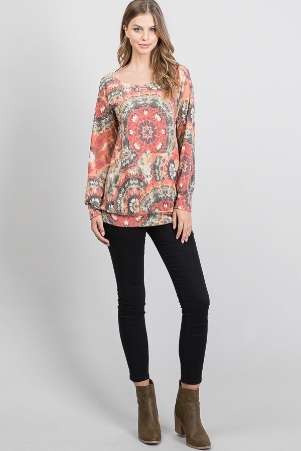 MULTI COLOR PRINT TOP HMST1788-20