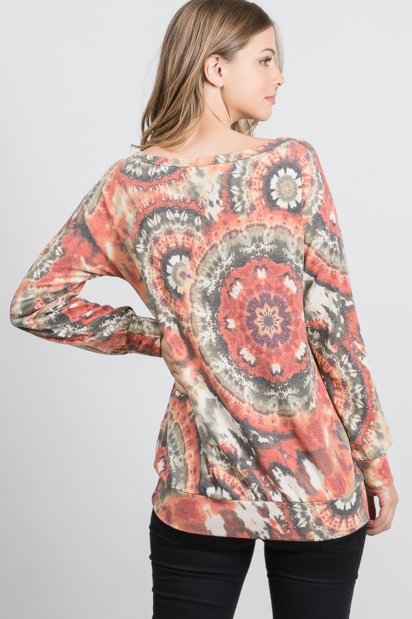 MULTI COLOR PRINT TOP HMST1788-20