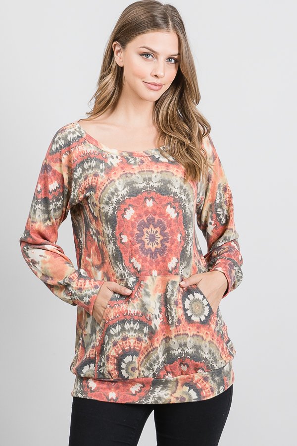 MULTI COLOR PRINT TOP HMST1788-20