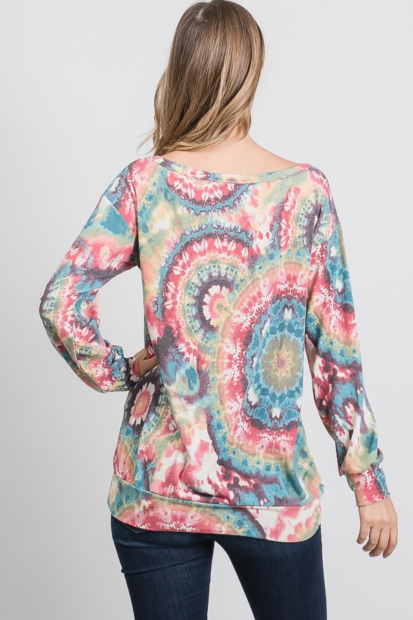 MULTI COLOR PRINT TOP HMST1788-20