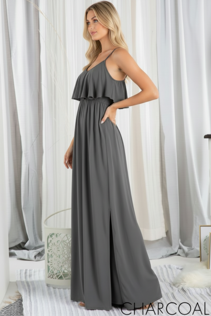 SLEEVELESS SOLID MAXI DRESS-HMED5008S