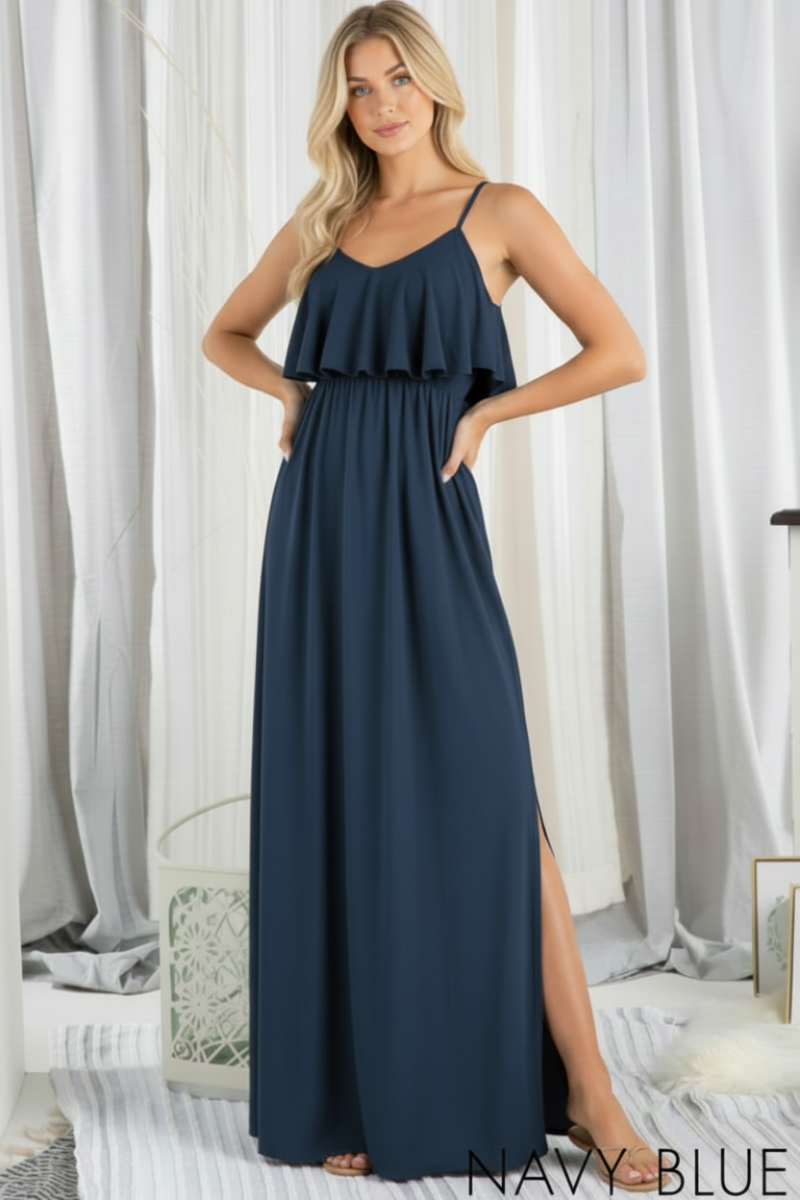 SLEEVELESS SOLID MAXI DRESS-HMED5008S