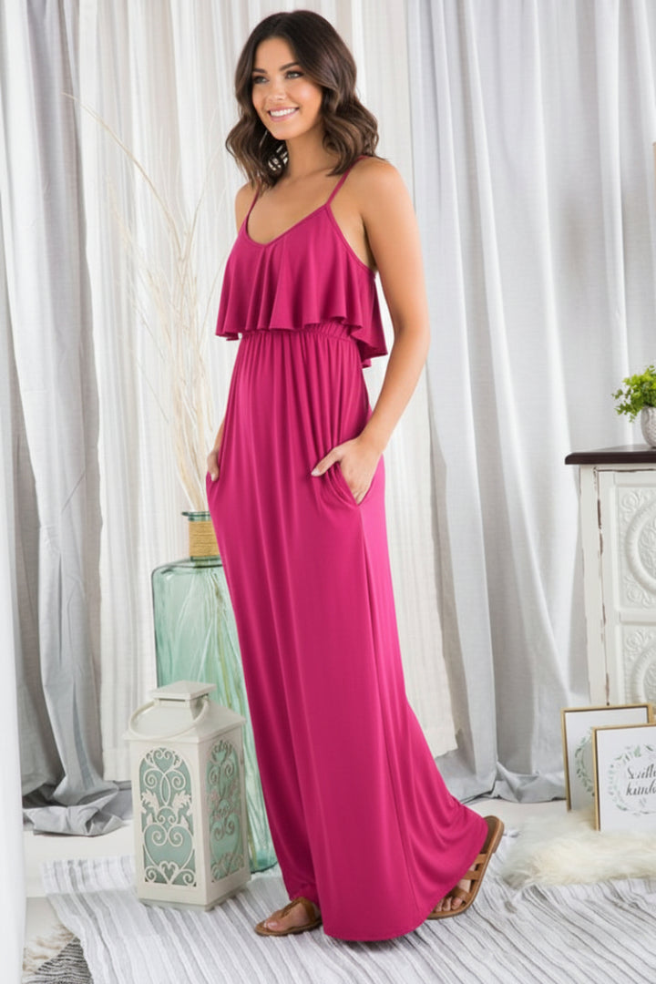 SLEEVELESS SOLID MAXI DRESS-HMED5008S