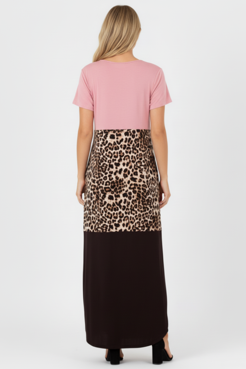 CORAL ANIMAL PRINTMAXI-DRESS HMSD1131-13-