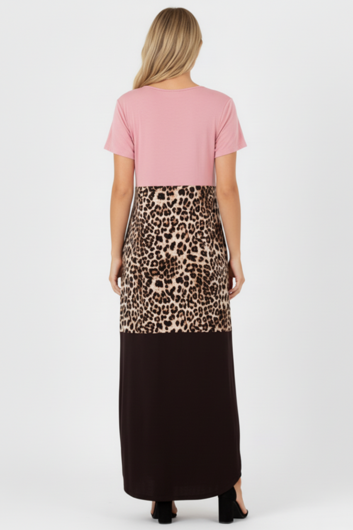 CORAL ANIMAL PRINTMAXI-DRESS HMSD1131-13-