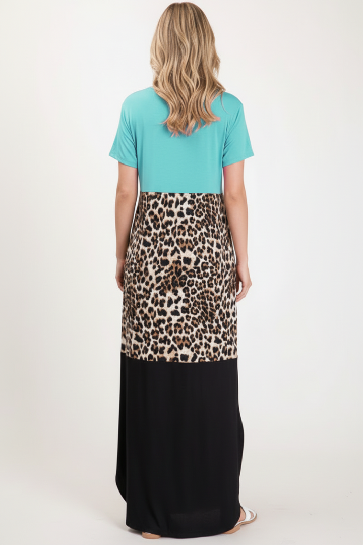 PLUS SIZE MINT ANIMAL PRINTMAXI-DRESS HMSD1131-13