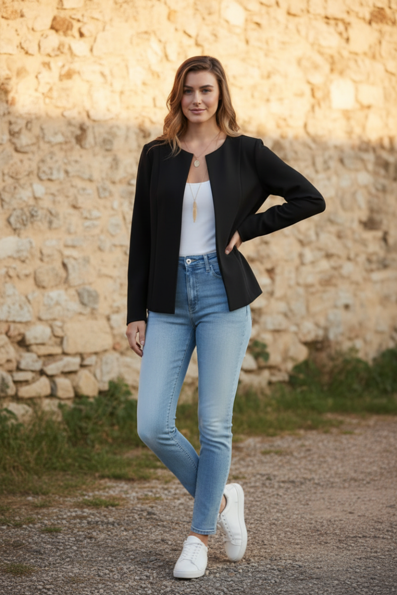 LONG SLEEVE OPEN BLAZER TOP HMEJ6702