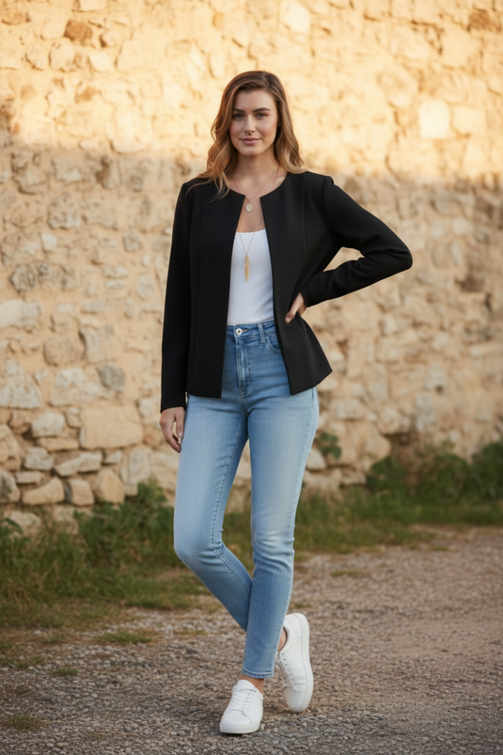 LONG SLEEVE OPEN BLAZER TOP HMEJ6702