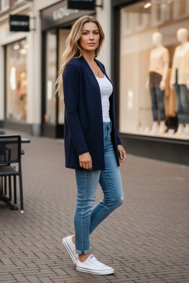LONG SLEEVE OPEN BLAZER TOP HMEJ6702