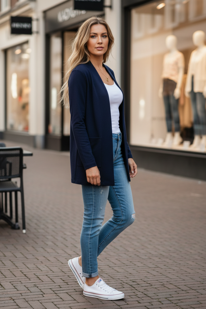 LONG SLEEVE OPEN BLAZER TOP HMEJ6702