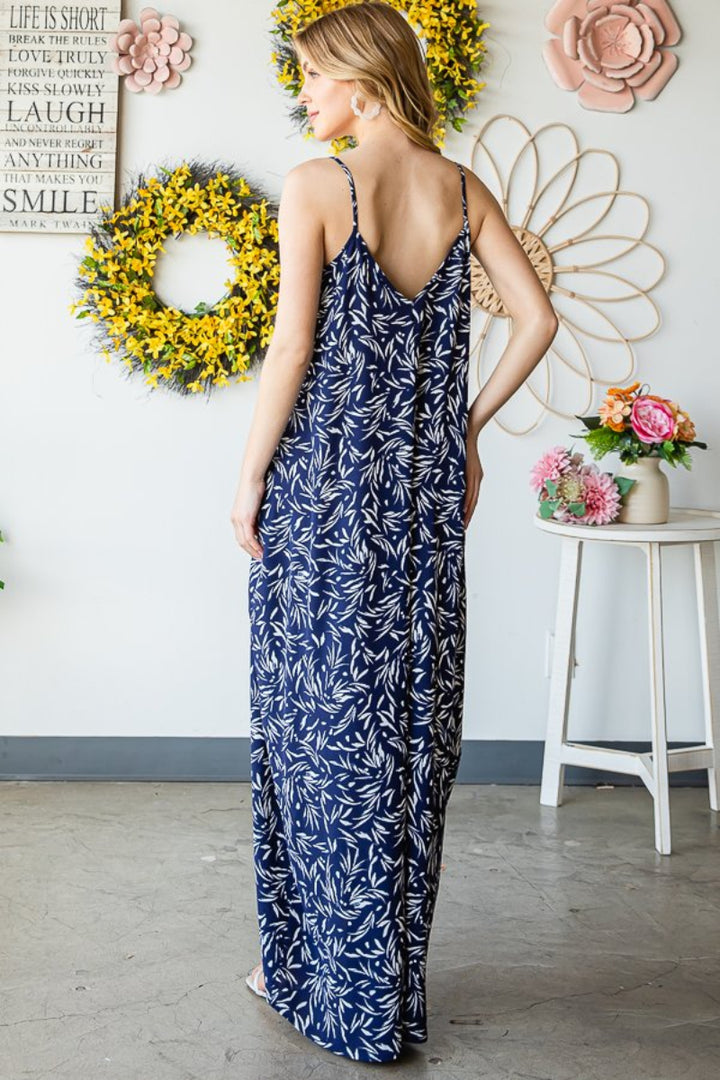 V NECK GEOMETRIC PRINT PLUS SIZE MAXI DRESS