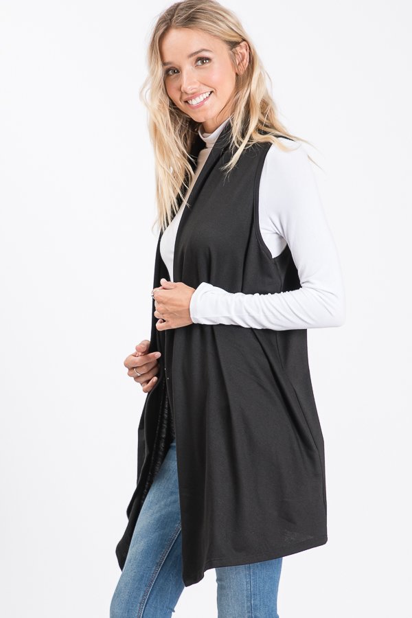 SOLID DRAPED VEST HMSJ1003-99