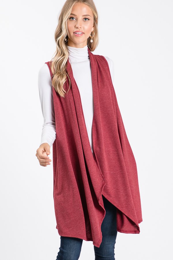 SOLID DRAPED VEST HMSJ1003-99