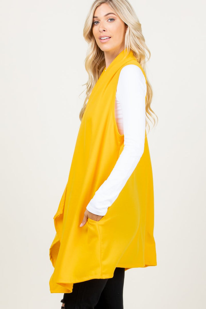 SOLID DRAPED VEST PLUS SIZE HMSJ1003-99