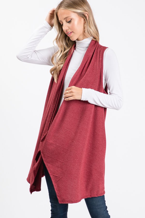 SOLID DRAPED VEST HMSJ1003-99