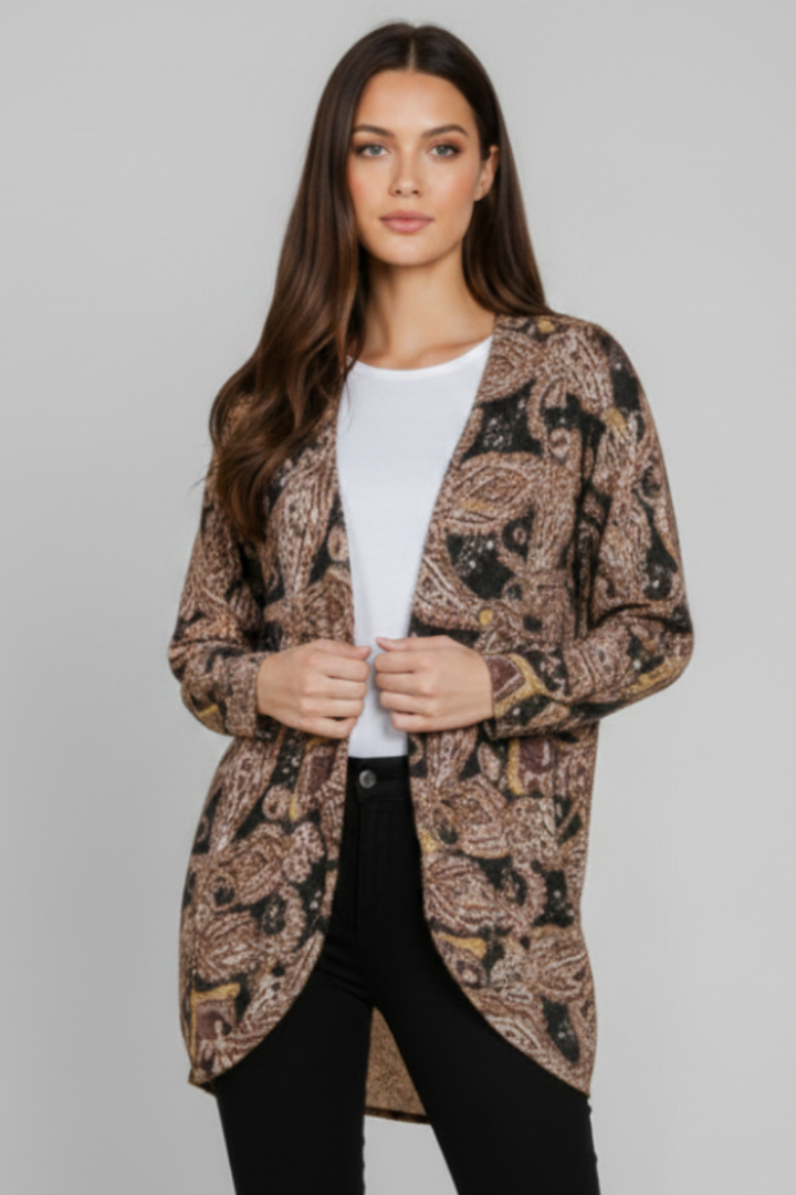 PAISLEY PRINT DOLMAN SLEEVE OPEN CARDIGAN HMEJ6700