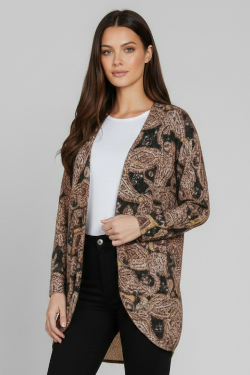 PAISLEY PRINT DOLMAN SLEEVE OPEN CARDIGAN HMEJ6700