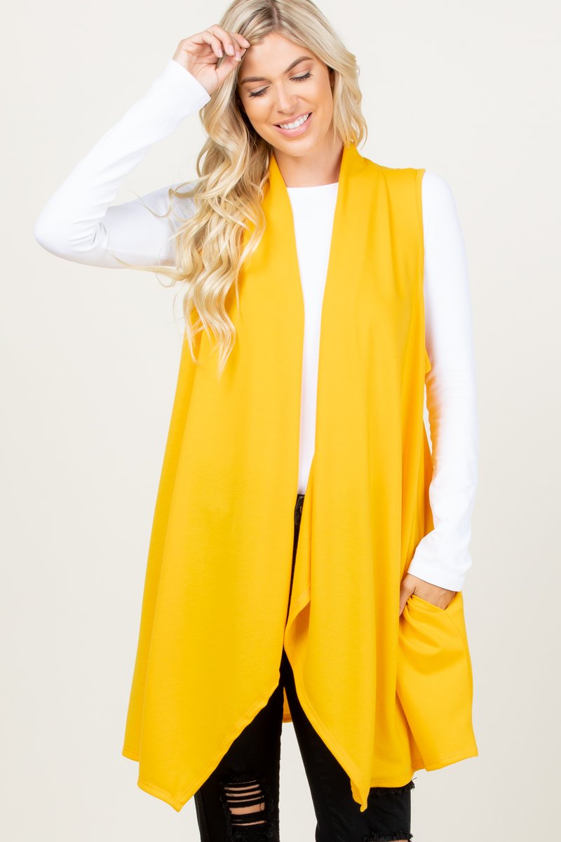 SOLID DRAPED VEST HMSJ1003-99