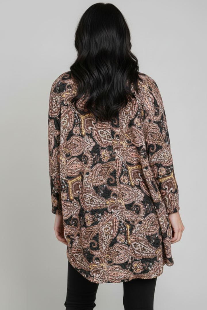 PAISLEY PRINT DOLMAN SLEEVE OPEN CARDIGAN HMEJ6700